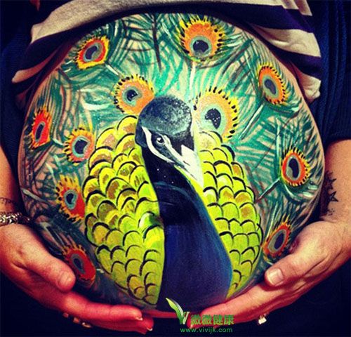 肚皮画庆祝怀孕：英国画家在130名孕妇肚皮上彩绘
